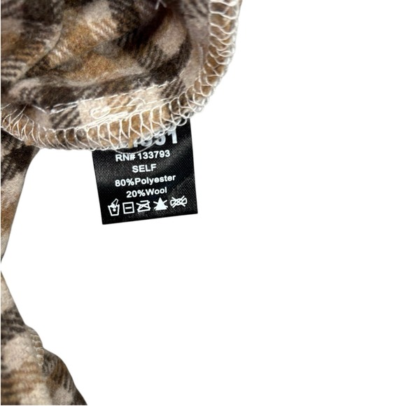 POL Mini Skirt Size L Brown Tan Plaid Zip Flannel NWOT Super CUTE! Designer - Picture 6 of 6